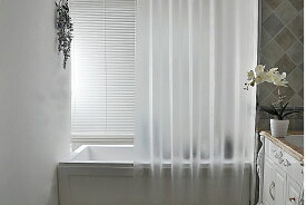 シャワーカーテン すりガラス風 半透明 シースルー 無地 シンプル