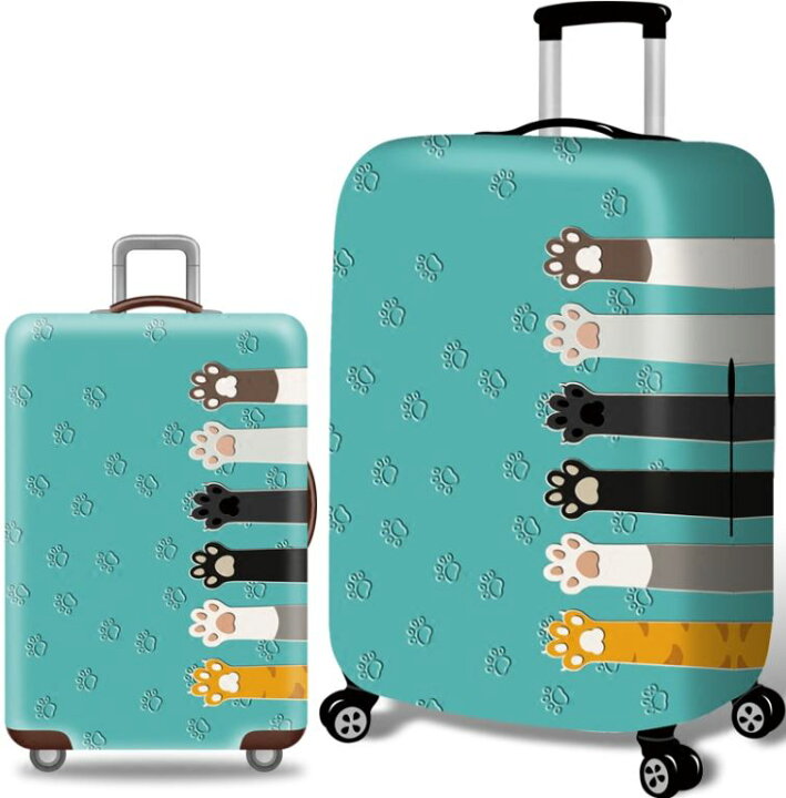 楽天市場 スーツケースカバー かわいい猫の手 肉球 イラスト プリント L 送料無料 輸入インテリア雑貨モノッコ