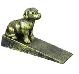 ドアストッパー 動物モチーフ レトロ アンティークゴールド 鉄製 (犬)