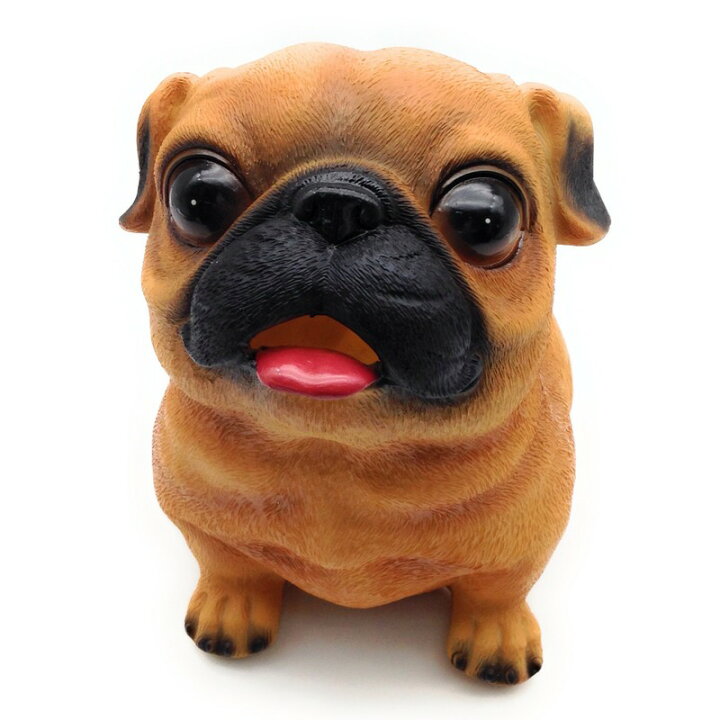 楽天市場 置物 貯金箱 見上げるパグ かわいい犬 わんこ モノッコ