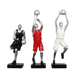 置物 バスケットボールプレイヤー モダンデザイン シンプル (レッド、ホワイト、ブラックの3体セット)