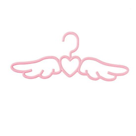 【50％OFF（半額）クーポン配布中】ハンガー 天使の羽根&ハートのモチーフ 5本セット (ピンク)