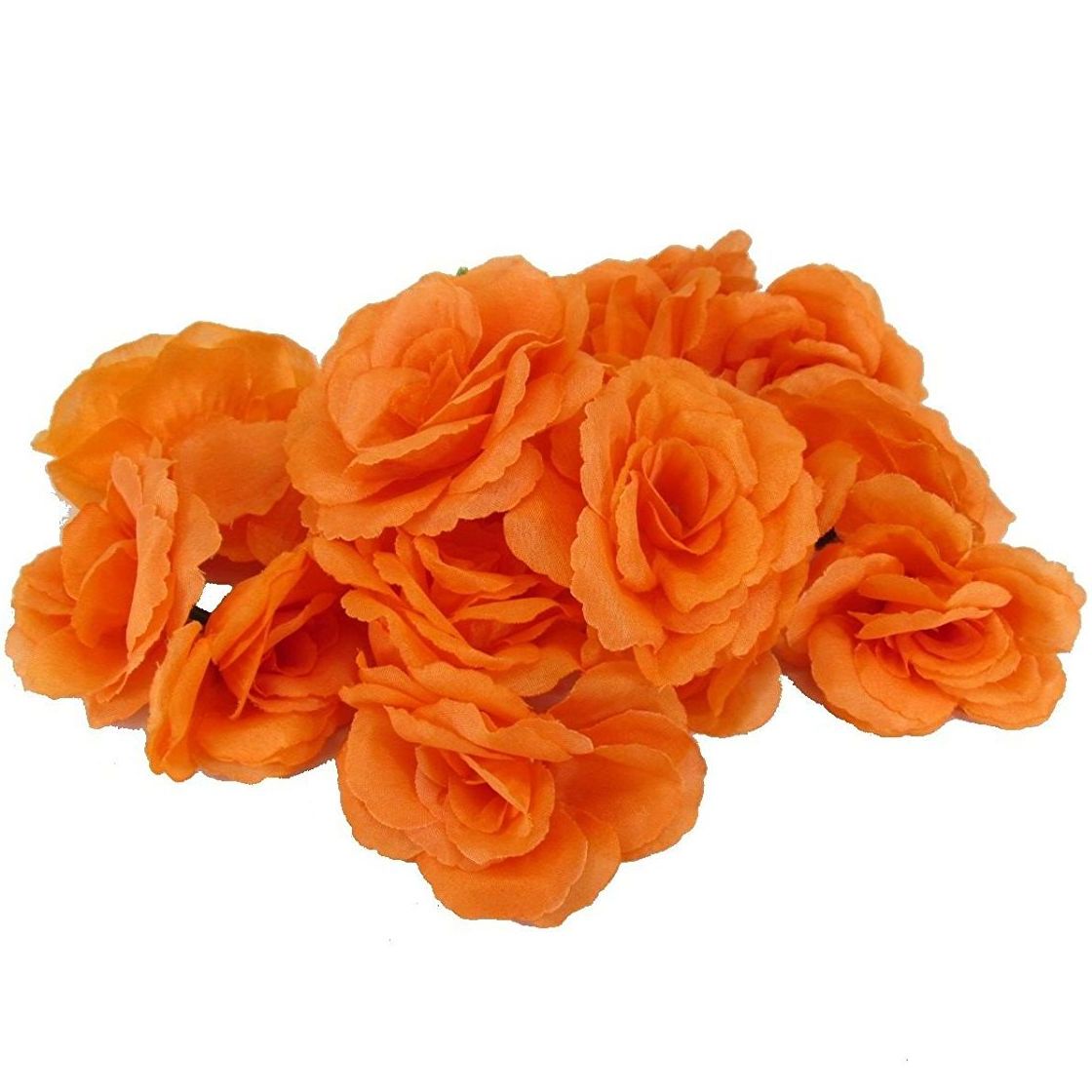 おしゃれ ローズ 若者の大愛商品 枯れない薔薇 手作り 結婚式 パーティー 暖色 造花 花のみ 専門ショップ オレンジ バラ 8センチ 50個
