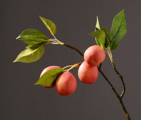 造花 中国梨 果実4個 枝付き 1本 (レッド)