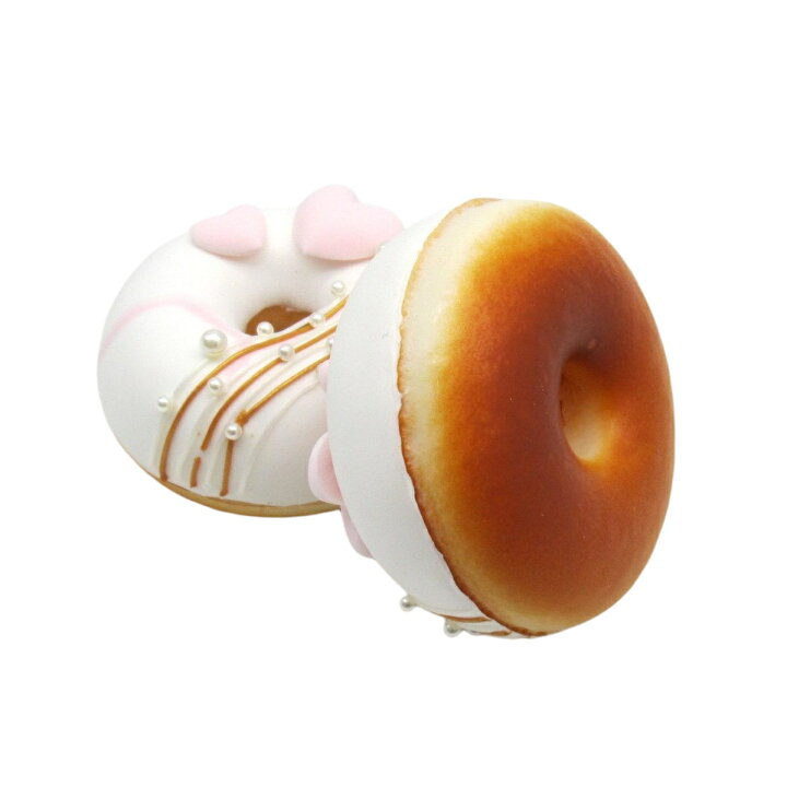 食品サンプル ドーナツ ストロベリーチョコ風 デコレーション (2個セット, Aタイプ) 輸入インテリア雑貨モノッコ デコレーションドーナツクッション ストロベリー
