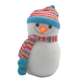 【50％OFF（半額）クーポン配布中】置物 人形 雪だるま 帽子とマフラー (ライトブルー, 小サイズ)