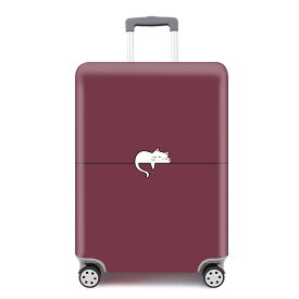 スーツケースカバー 動物の寝姿 漫画風 シンプル (ピンク系ネコ×Lサイズ)