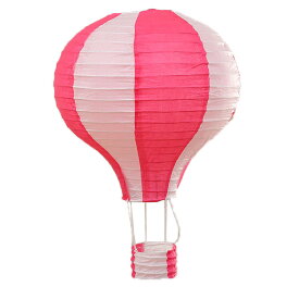 紙ちょうちん 熱気球型 バイカラー 30cm 5個セット ディスプレイ (ピンク)