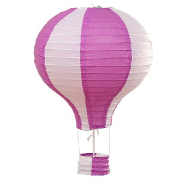 紙ちょうちん 熱気球型 バイカラー 30cm 5個セット ディスプレイ (パープル)