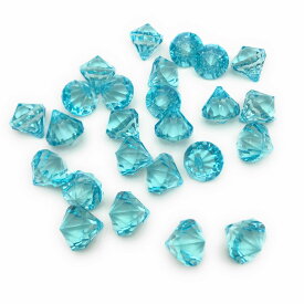 アクリルアイス キラキラ ダイヤモンド型 大きなビーズ 25個 (ライトブルー)