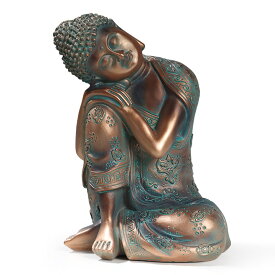 置物 大仏 仏像 立膝で寝ているお釈迦様 卓上サイズ (ブロンズ)