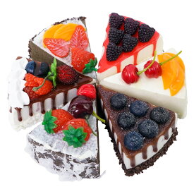 食品サンプル ケーキ 三角 フルーツ トッピング (6個セット)