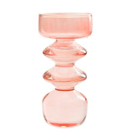 【50％OFF（半額）クーポン配布中】フラワーベース 花瓶 凹凸 変形バブルボール ガラス製 (ピンク)