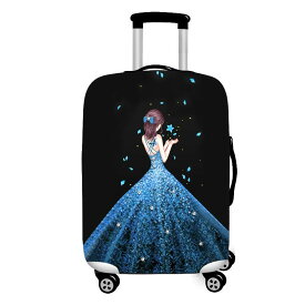 【50％OFF（半額）クーポン配布中】スーツケースカバー 後ろ姿の美しい女性 キラキラドレス (フラワー, Mサイズ)