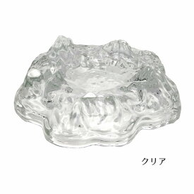灰皿 氷山モチーフ シンプル モダン ガラス製 スモーク クリア ダーククリア 琥珀色