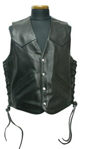 yfOi[FWEBK㗝Xz fOi[ (DEGNER) U[xXg LEATHER VEST ubN 3S-V2A