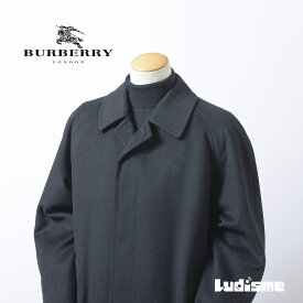 【古着】バーバリー BURBERRY London ステンカラーコート ブラック カシミヤ100％ メンズ ラグランスリーブ 比翼仕立て 日本製 アウター カシミヤコート ロングコート チェスターコート【中古】【ブランド古着】【USED】