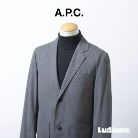 【古着】アーペーセー A.P.C テーラードジャケット グレー S メンズ パッチポケット 2B アウター カジュアルジャケット ミニマル【中古】【ブランド古着】【USED】