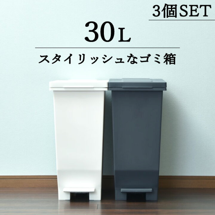 楽天市場 ゴミ箱 おしゃれ キッチン ふた付き スリム 分別 縦型 生ゴミ 臭わない ペダル式 小さい 袋が見えない 30リットル 袋隠せる 袋どめ おむつ ごみ箱 ダストボックス リビング インテリア雑貨 北欧 ホワイト ブラック 白 黒 エバンmp 密閉ペダルペール 30l 3個