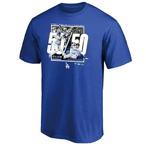 【送料無料】日本正規代理店商品 MLB ロサンゼルス・ドジャース DODGERS 公式 ★大谷翔平50-50達成記念Tシャツ☆ ブルー Fanatics ファナティクス