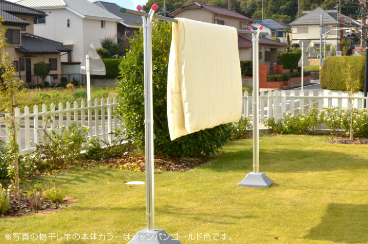 楽天市場 物干し台 屋外 洗濯物干し 横幅４０センチ 物干し竿１本用 ｉｓ ｉ シルバ色 ロングバージョン プラスチックカバー付きコンクリベース 横幅４０センチ キャップの色が選べる 布団干し 日本製 国内自社工場製造 メーカー１年保証 Laundry 物干し