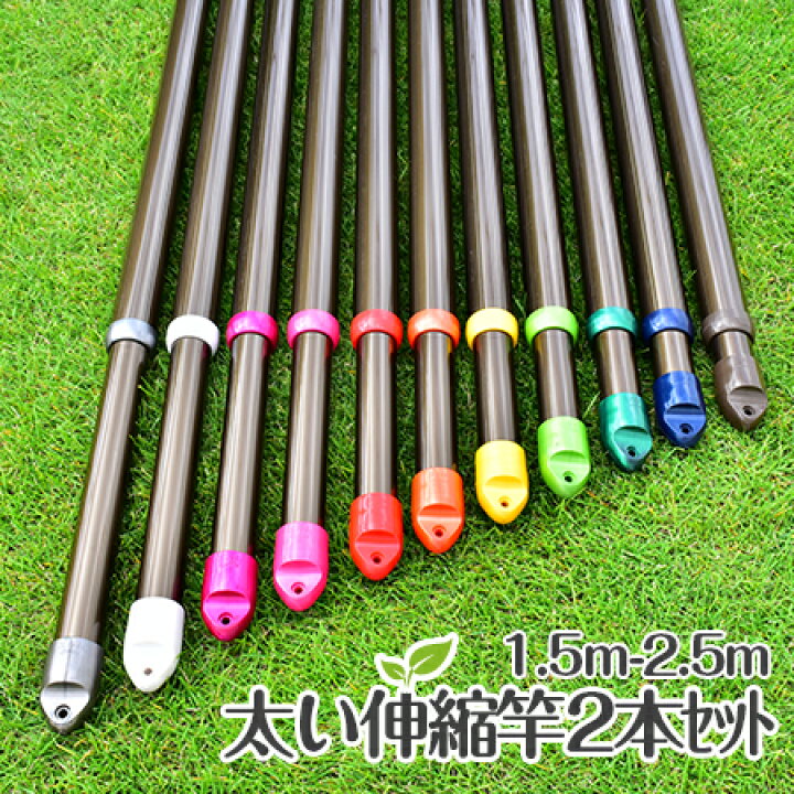 楽天市場】＼お買い物マラソン ／ 太くて丈夫 サビない伸縮竿 2本 