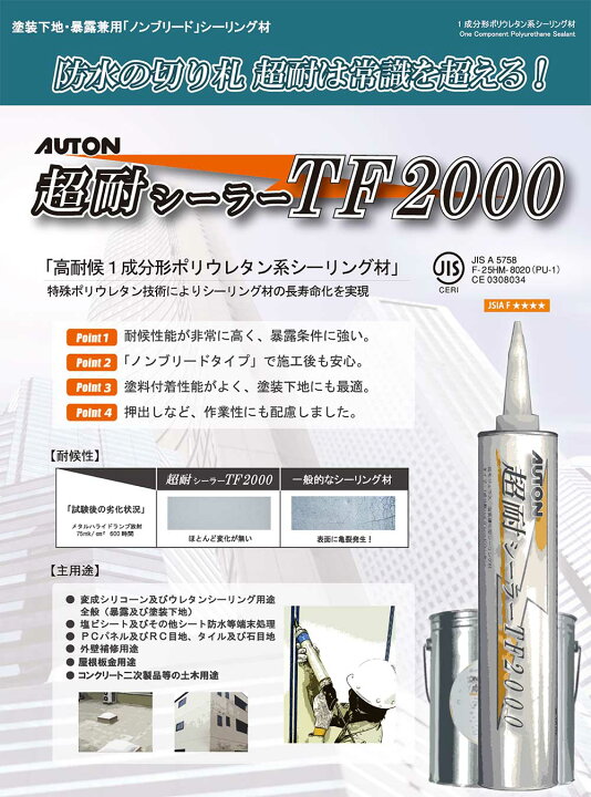 楽天市場】オート化学工業 オートン超耐シーラーTF2000 320ml 