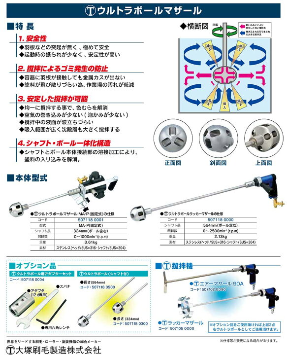 楽天市場 大塚刷毛製造 マルテー ウルトラボールラッカーマザール Adr 65 手持ち式 送料無料 ものいち 楽天市場店