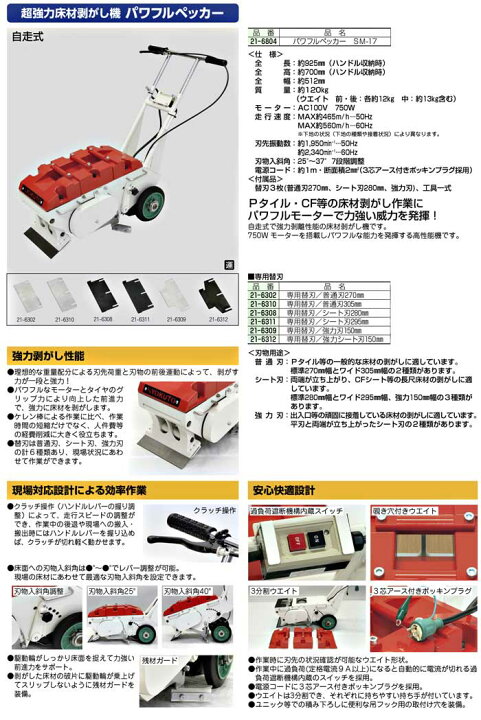 楽天市場】KLASS（極東産機） パワフルペッカー SM-17 ＜超強力床材 