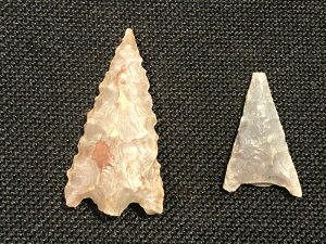 矢じり 大小 2点セット 旧石器時代 サハラ砂漠 発掘 希少 本物 世界史 教材 実物教材 社会科