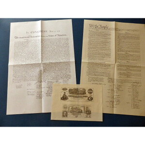 アメリカ独立宣言　アメリカ合衆国憲法　南北戦争南軍紙幣