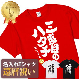 ＼楽天1位／ 還暦祝い 還暦 tシャツ Tシャツ お祝い プレゼント 名入れ 名前入りドライtシャツ ドライ 大きいサイズ 赤い レッド 60歳 誕生日 おしゃれ サプライズ メンズ レディース 男性 女性 父 母 上司 おもしろ ちゃんちゃんこ の代わり【三度目のハタチ】