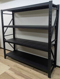 【訳あり・B級品】特大スチールラック 4段 (幅200cm×高さ200cm×奥行60cm) 均等耐荷重200kg/段 業務用 倉庫 ガレージ向け 重量ラック