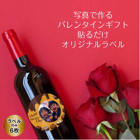 【LINEで簡単！】バレンタイン 写真入り ラベル 丸い 丸型 6枚 写真入り チョコ代わり 限定 オリジナル ビール 贈り物 バレンタインデー おめでたい 缶ビール グッズ 2026 写真 記念品 かわいい プレゼント ギフト フォト 子ども 孫 名入れ 送料無料