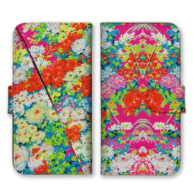 全機種対応 手帳型 スマホケース SIMフリー対応菊の花 花柄 お花畑 着物 フラワー 鮮やか デザイン イラスト 綺麗 和風 日本 レトロ カラフルカードホルダー付き レザーケース iPhone14 13 12mini Pro Max SE(第3世代) Galaxy Xperia AQUOS