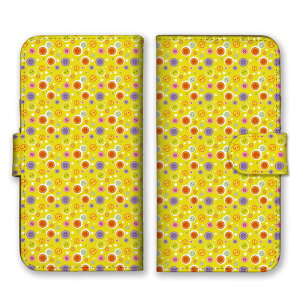 全機種対応 手帳型 スマホケース SIMフリー対応 模様 芸術 デザイン アート 花柄 花 ハナ 模様 柄 カラフル ポップ 丸 水玉 手書き 下手 派手 たくさん 緑 水 黄 黄緑 グリーン set11904 iPhone14 13 12