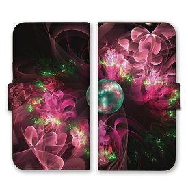 全機種対応 手帳型 スマホケース SIMフリー対応 グラフィック柄 お花 花柄 フラワー 幻想的 神秘的 おしゃれ 個性的 宇宙 大人 綺麗 グリーン ピンク ネオン set17401 iPhone14 13 12mini Pro Max SE(第3世代) Galaxy Xperia AQUOS