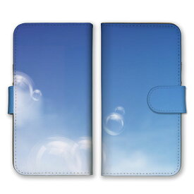 全機種対応 手帳型 スマホケース SIMフリー対応 シャボン玉 しゃぼん玉 光の輪 オーブ 水色 ブルー 青色 さわやか ふわふわ set17762 iPhone14 13 12mini Pro Max SE(第3世代) Galaxy Xperia AQUOS