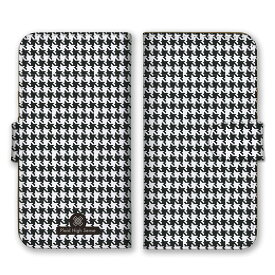 全機種対応 手帳型 スマホケース SIMフリー対応 set18888 チェック 千鳥格子 シンプル 大人 可愛い シック モノトーン 黒色 ホワイト ブラック iPhone14 13 12mini Pro Max SE(第3世代) Galaxy Xperia AQUOS
