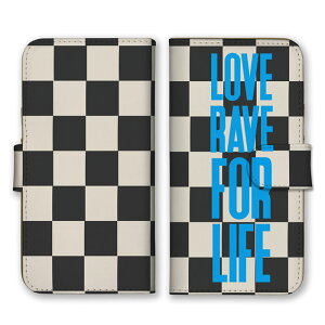 �S�@��Ή� �蒠�^ �X�}�z�P�[�X SIM�t���[�Ή� LOVE RAVE FOR LIFE �`�F�b�J�[�� ���� �u���b�N �z���C�g �u���[ �s���͗l �p���s �V���v�� �N�[�� ���������� iPhone14 13 12mini Pro Max SE(��3����) Galaxy 