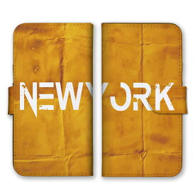 全機種対応 手帳型 スマホケース SIMフリー対応 NEW YORK ニューヨーク キャメル ベージュ オークル クラフト紙 ダメージ加工 シンプル クール iPhone14 13 12mini Pro Max SE(第3世代) Galaxy Xperia AQUOS