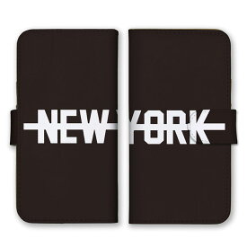 全機種対応 手帳型 スマホケース SIMフリー対応 NEW YORK ニューヨーク ロゴ 英字 英語 シンプル ブラック ホワイト 黒 白 かっこいい iPhone14 13 12mini Pro Max SE(第3世代) Galaxy Xperia AQUOS