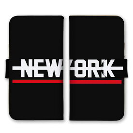 全機種対応 手帳型 スマホケース SIMフリー対応 set21737 NEW YORK ニューヨーク ロゴ 英字 英語 シンプル ブラック ホワイト レッド 黒色 白色 赤色 かっこいい iPhone14 13 12mini Pro Max SE(第3世代) Galaxy Xperia AQUOS