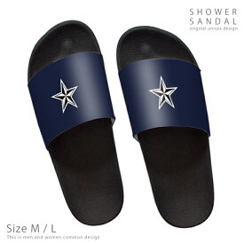 シャワーサンダル 夏 サマー 野外 海 川 アウトドア ブランド デザイナー サンダル スリッパ コンフォートサンダル STAR 星 スター ブルー ネイビー ホワイト クール シンプル