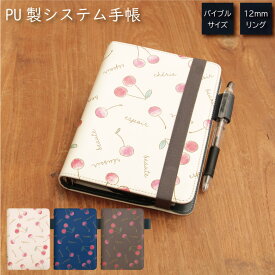 (SSクーポン配布 P×5 20：00〜11日01:59まで) Cherry システム手帳 下敷き付き カード入れ さくらんぼ チェリー| かわいい可愛い