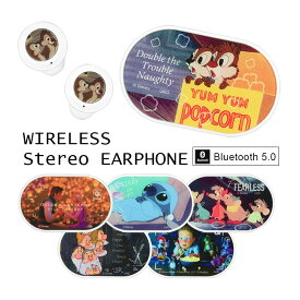 ディズニー ピクサー ワイヤレスイヤホン Bluetooth 5.0 充電ケース付き キャラクター グッズ チップ＆デール ラプンツェル マルチカラー ステレオイヤホン 無線 ブルートゥース ケース付き かわいい おしゃれ イヤフォン | ワイヤレス イヤホン iphone