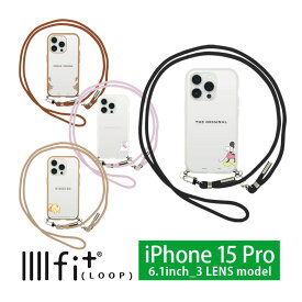 ディズニー IIIIfit Loop iPhone15 Pro ショルダー紐付きケース iPhone 15Pro クリア スマホショルダー ハイブリッド ケース ミッキーマウス iphone 15 プロ ハードケース 肩掛け 可愛い アイホン キャラクター スマホケース iphoneケース アイフォン iphone15プロ ケース