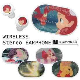 ディズニーキャラクター ワイヤレスイヤホン Bluetooth 5.0 充電ケース付き キャラクター グッズ 可愛い ステレオイヤホン 無線 アリエル アリス Disney ブルートゥース ケース付き 便利 かわいい おしゃれ 雑貨 イヤフォン