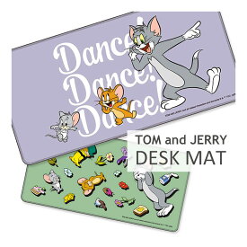 トムとジェリー デスクマット 30cm×60cm 大型マウスパッド すべり止め付き 光学式マウスにも対応 パープル グリーン トム ジェリー タフィー 雑貨 マウスパッド デスク マット かわいい キャラクター パソコン ゲーミングマウスパッド