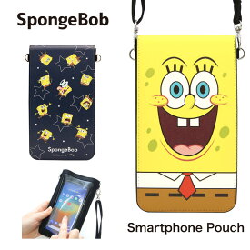 スポンジ・ボブ スマホポーチ 花柄 スマートフォン タッチ操作対応 ポシェット 斜め掛け ポップ キャラクター グッズ スマホ ポーチ スポンジボブ iPhone Android レディース メンズ キッズ